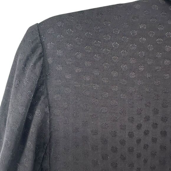 Bardot Romper Black Long Sleeve Deep V Neck Size S US 6 Silky Dot Night Out Chic - Picture 8 of 9